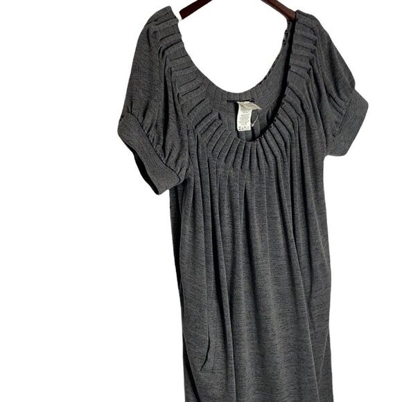 Tiana B Jersey L Knit Short Sleeve Pullover Shift Dress Pockets Comfortable Grey - Picture 4 of 14